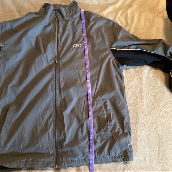 Reebok Lined Windbreaker Jacket Unisex Gray Black - Picture 6 of 13